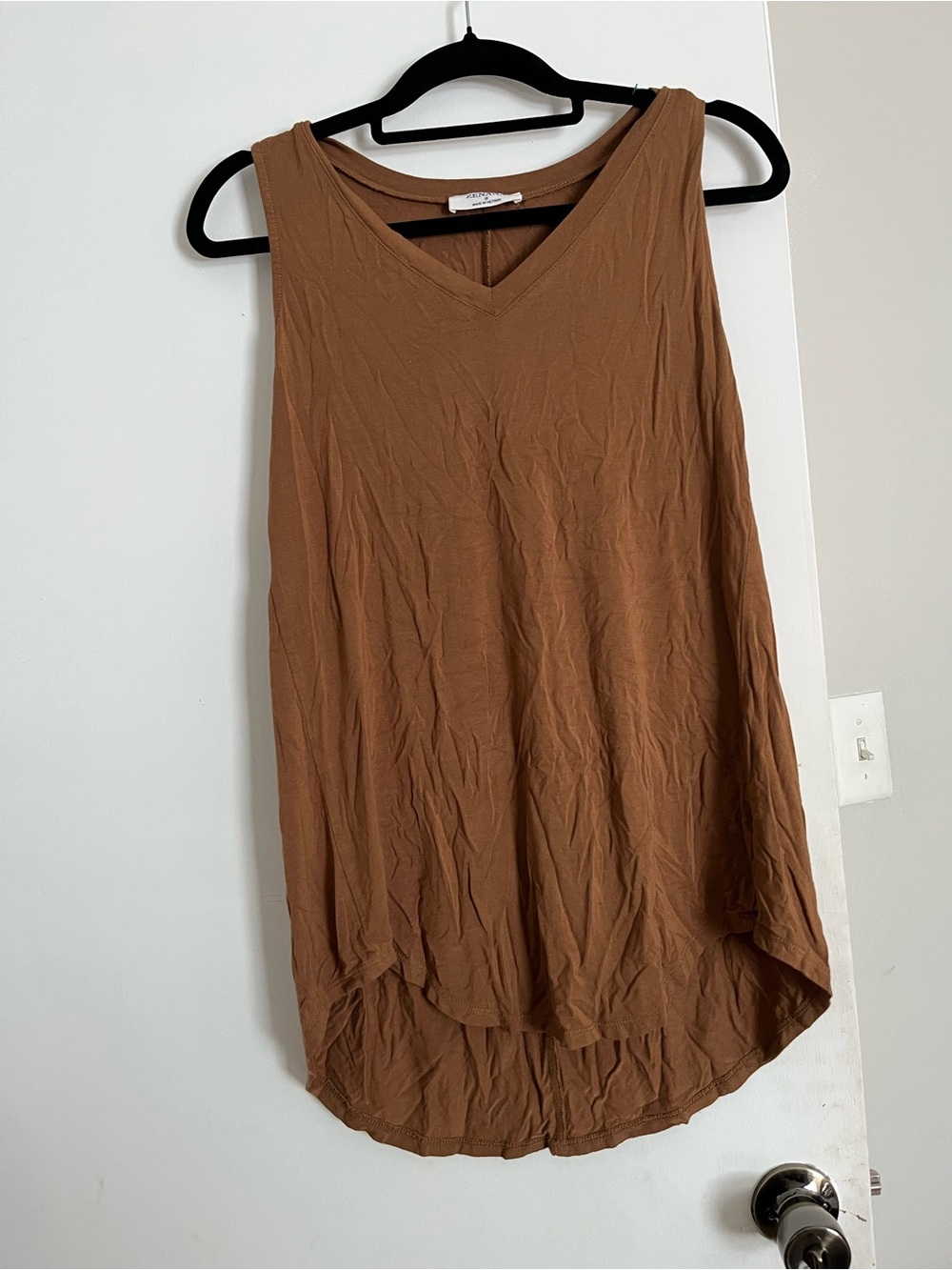 Zenana Outfitters Sleeveless V-Neck Tunic Tank - Brown